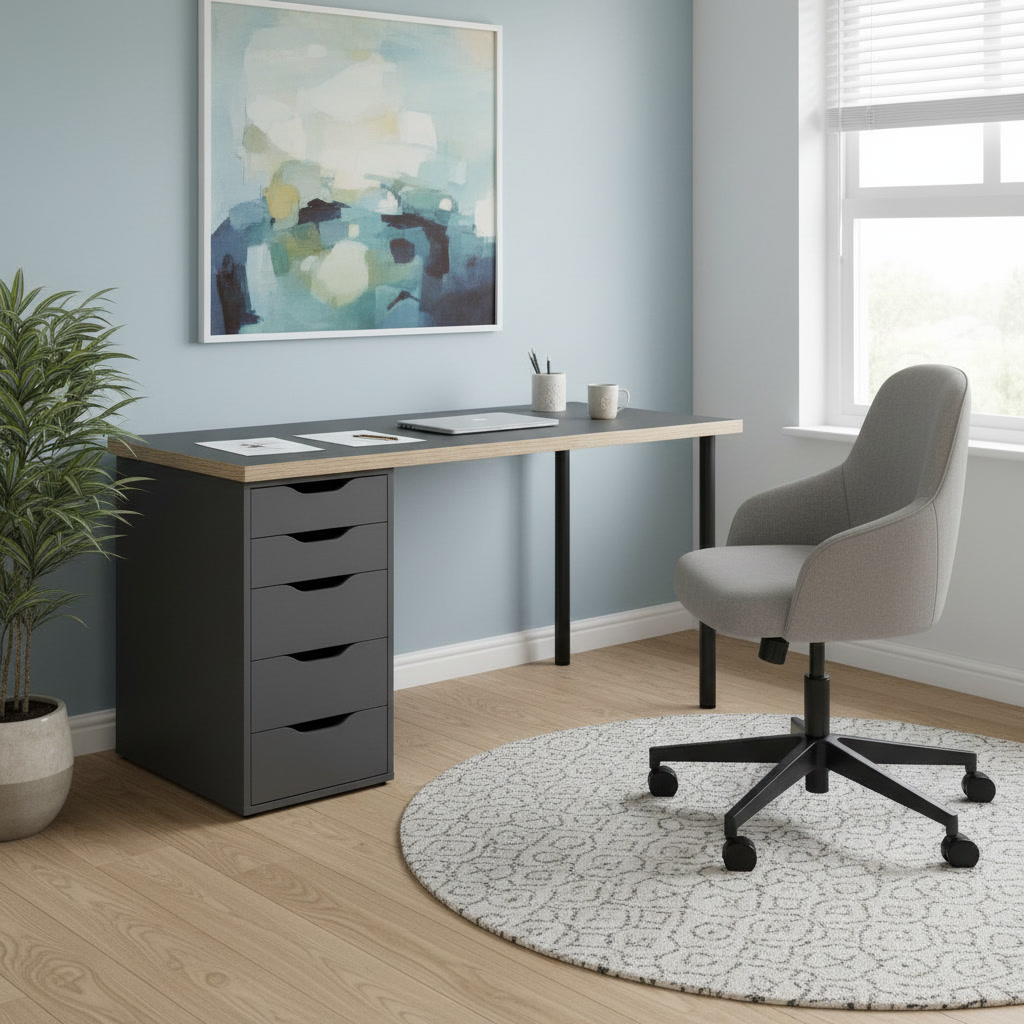 KAPTORA/ALVEX 5-Drawer Desk - Image 2