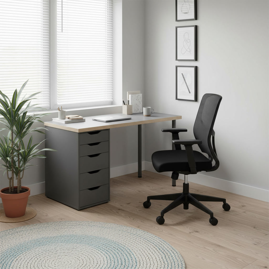 KAPTORA/ALVEX 5-Drawer Desk - Image 4