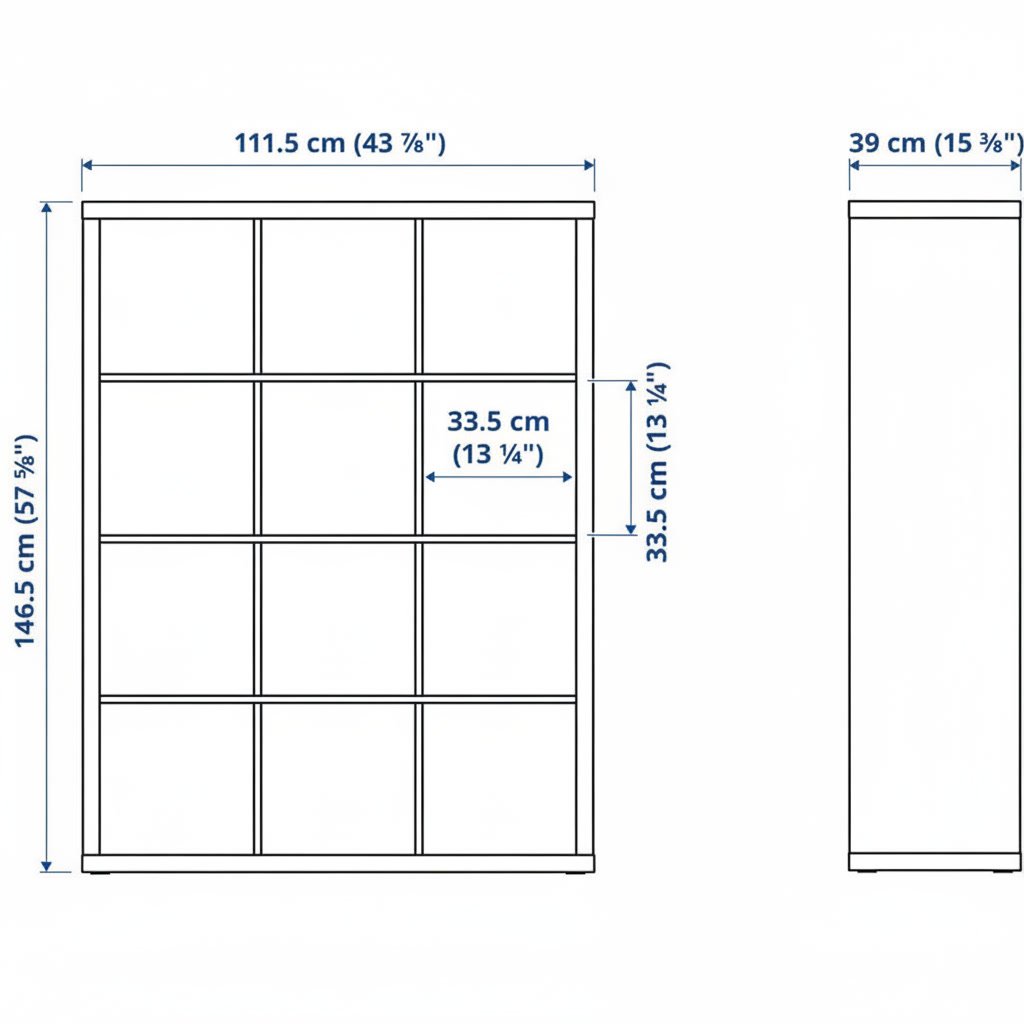 NORDICA 12-Cube Storage Bookcase Shelving Unit - Image 23