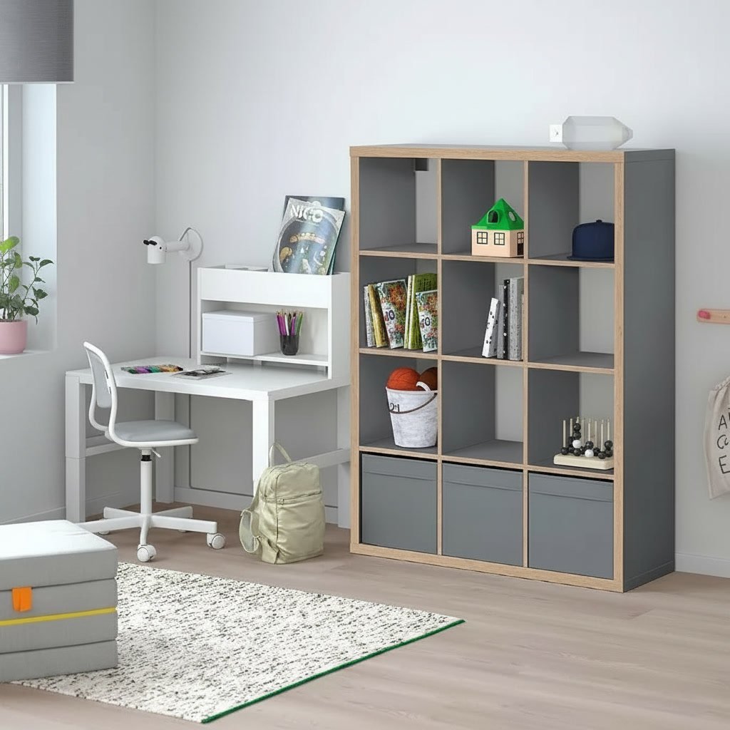 NORDICA 12-Cube Storage Bookcase Shelving Unit - Image 17