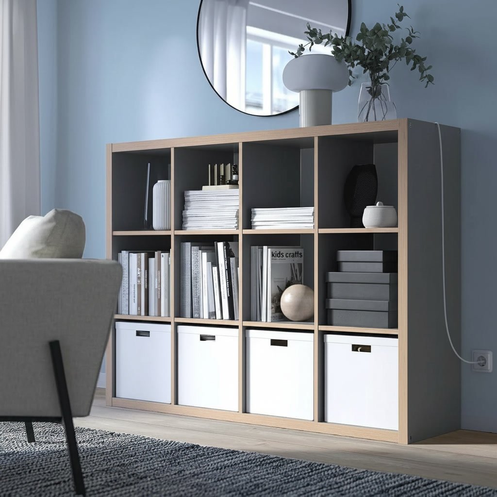 NORDICA 12-Cube Storage Bookcase Shelving Unit - Image 16