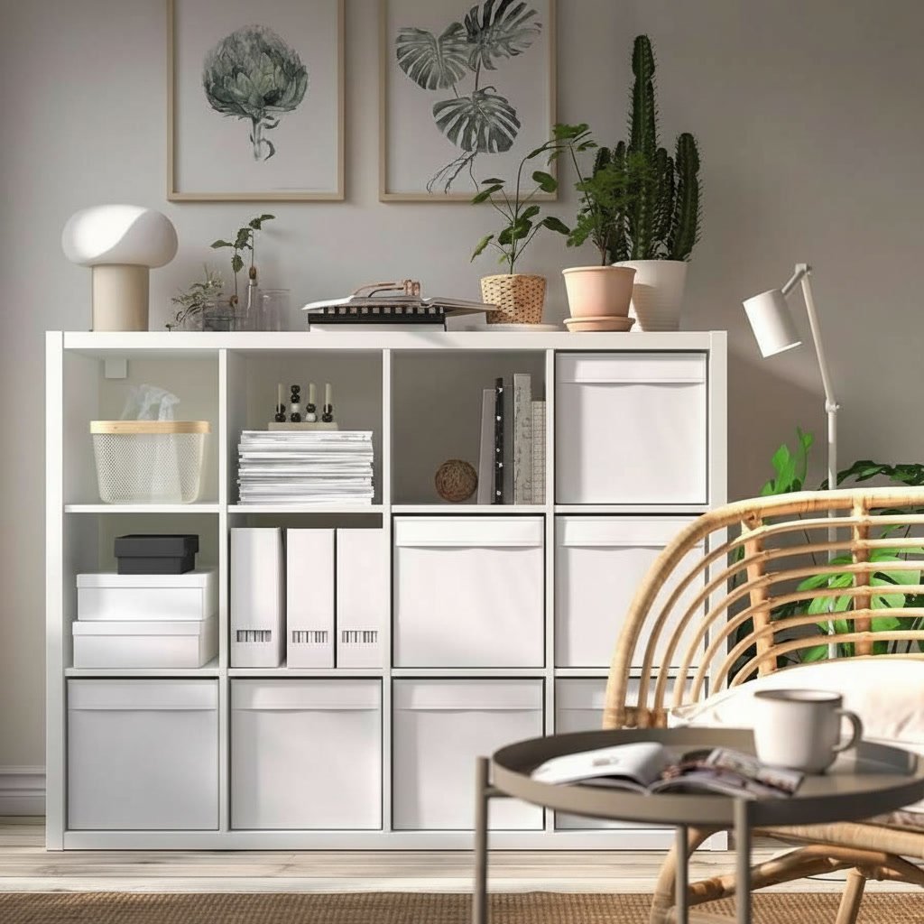 NORDICA 12-Cube Storage Bookcase Shelving Unit - Image 9