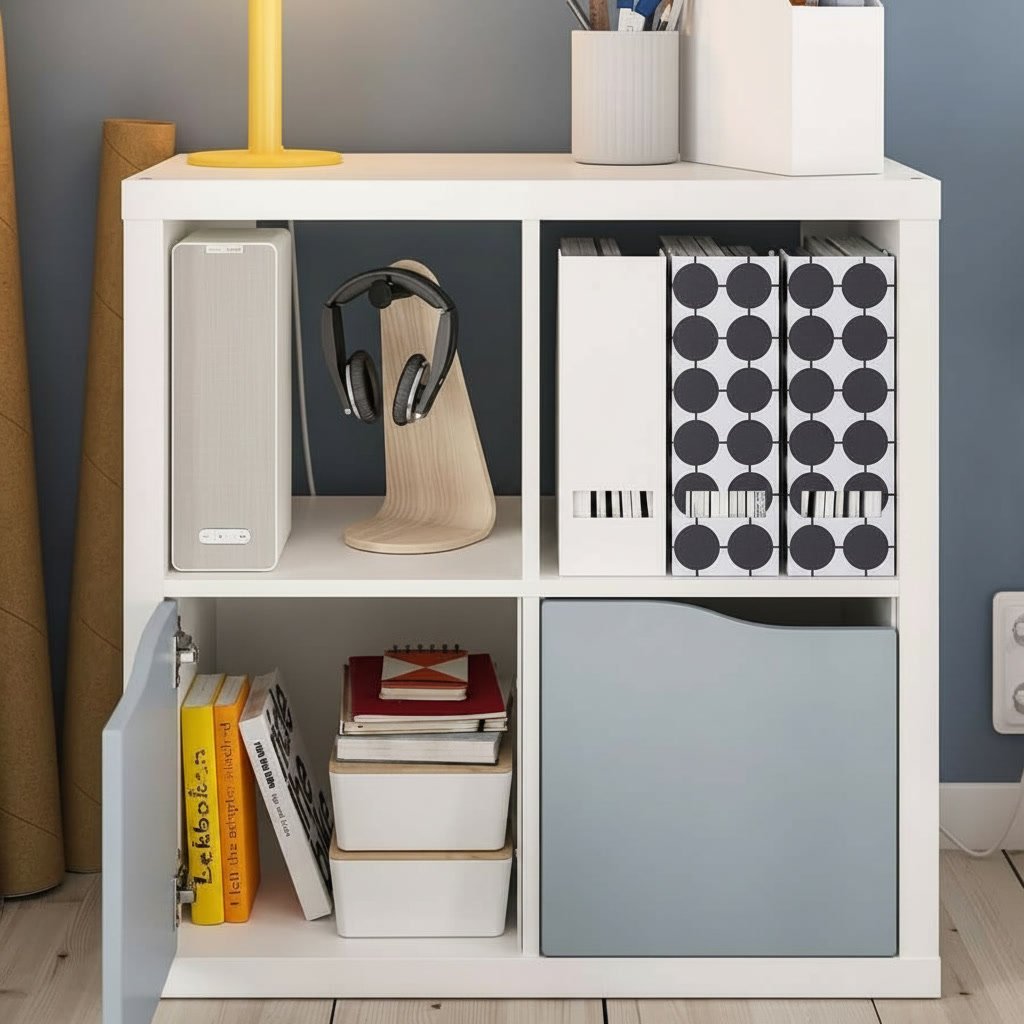 NORDICA 4-Cube Shelving Unit With Doors - Image 21