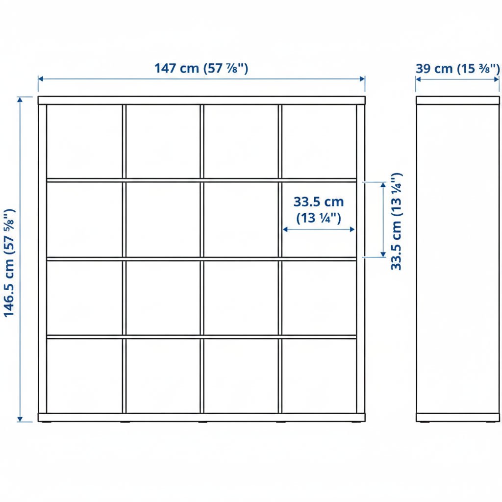 NORDICA 16-Cube Shelving Unit/4 Door Inserts - Image 19