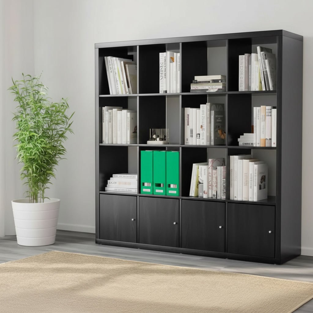 NORDICA 16-Cube Shelving Unit/4 Door Inserts - Image 11