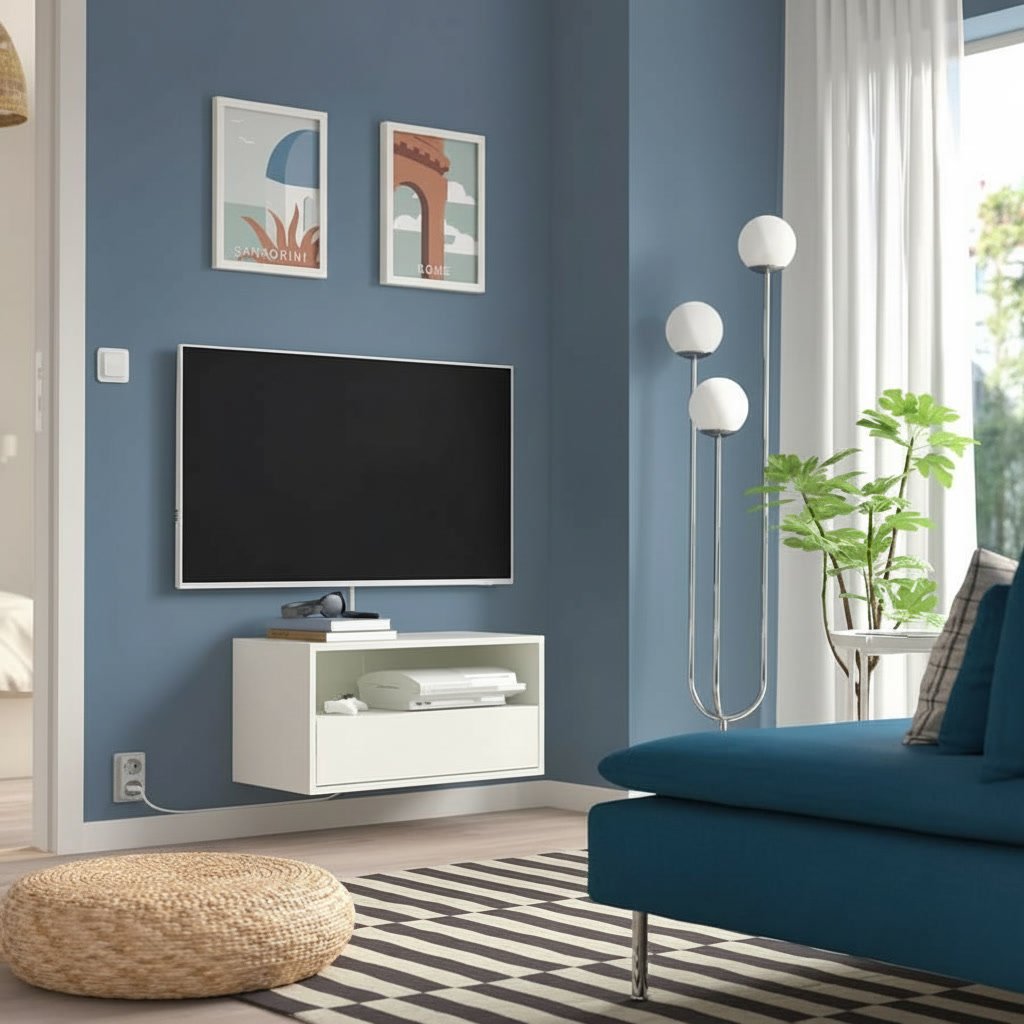 EKORA 1-Drawer Floating Media Shelf - Image 2