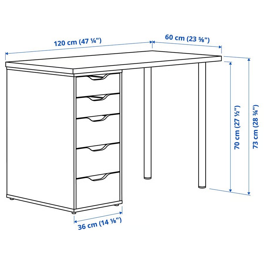 KAPTORA/ALVEX 5-Drawer Desk - Image 17