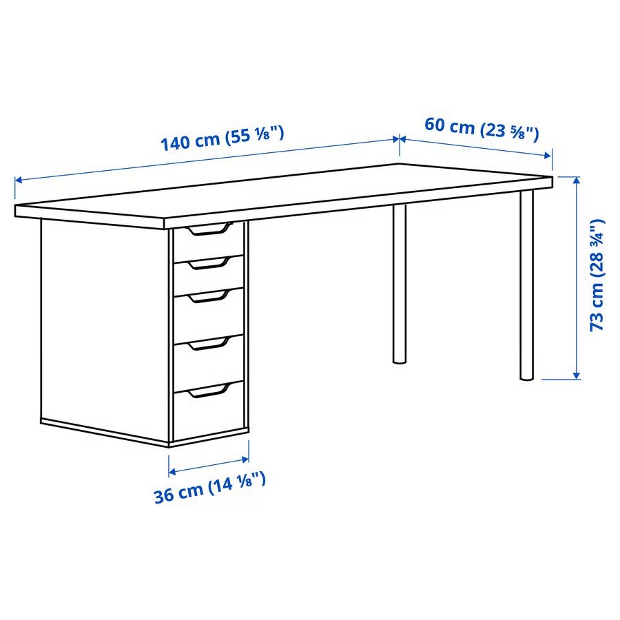 KAPTORA/ALVEX 5-Drawer Desk & Loreget/Malskor Chair - Image 19