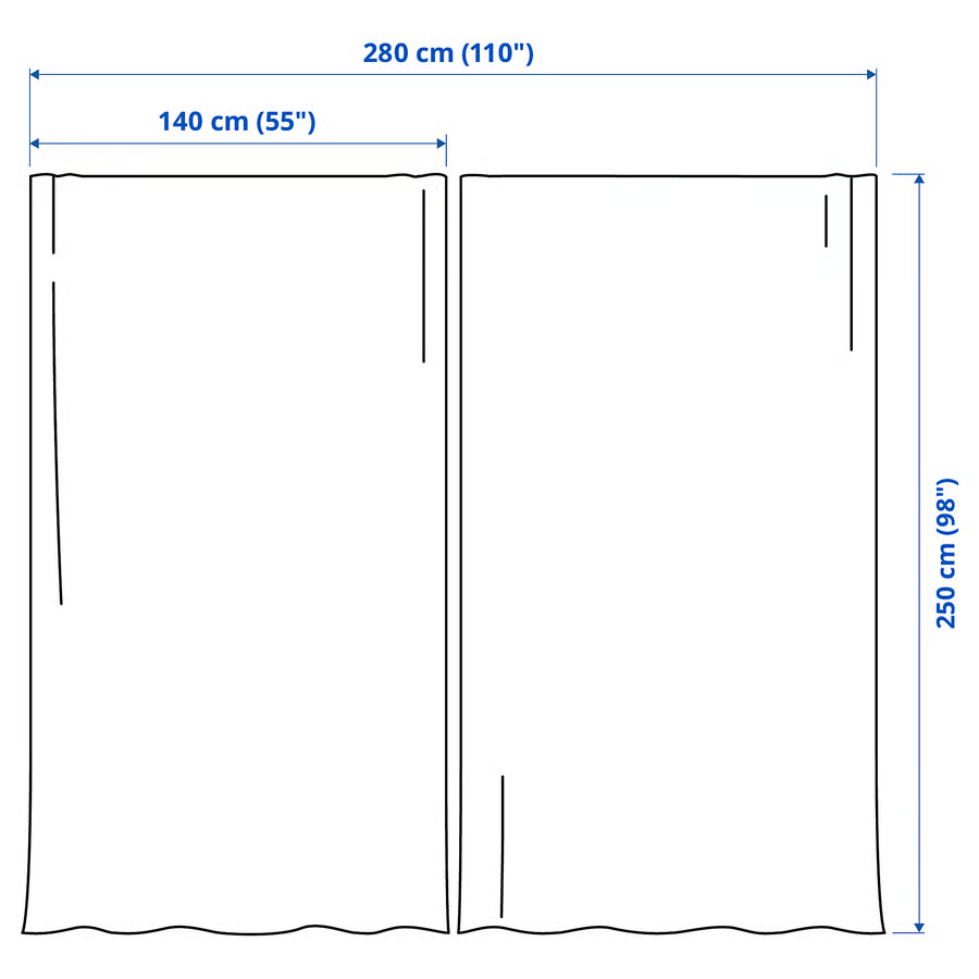 LENVIK Cotton Tie-Back Curtain Pair - Image 3