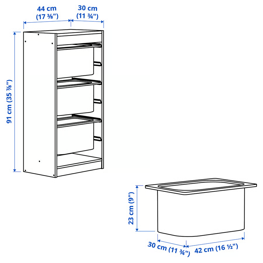 TROVIK 3-Box Storage Combination 44×30×91 cm - Image 8