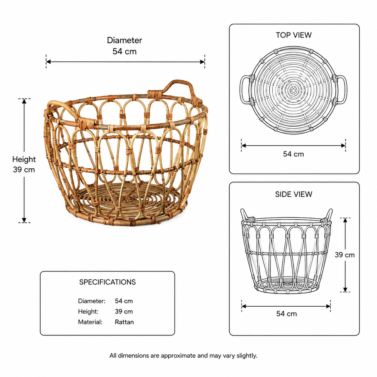 SNIDVIK Rattan Basket Woven Storage for Home Organisation - Image 6