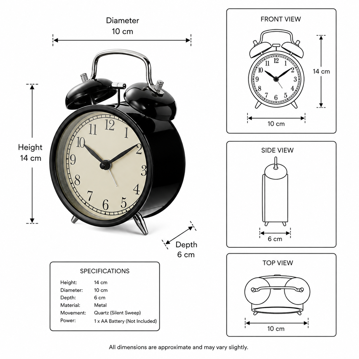 KRONVIK Retro Alarm Clock - Image 3