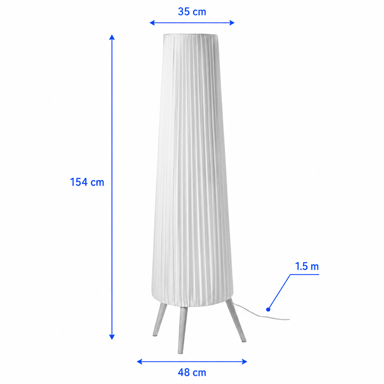 OKENSEN Tall 3-Leg Pleated Shade Floor Lamp - Image 5