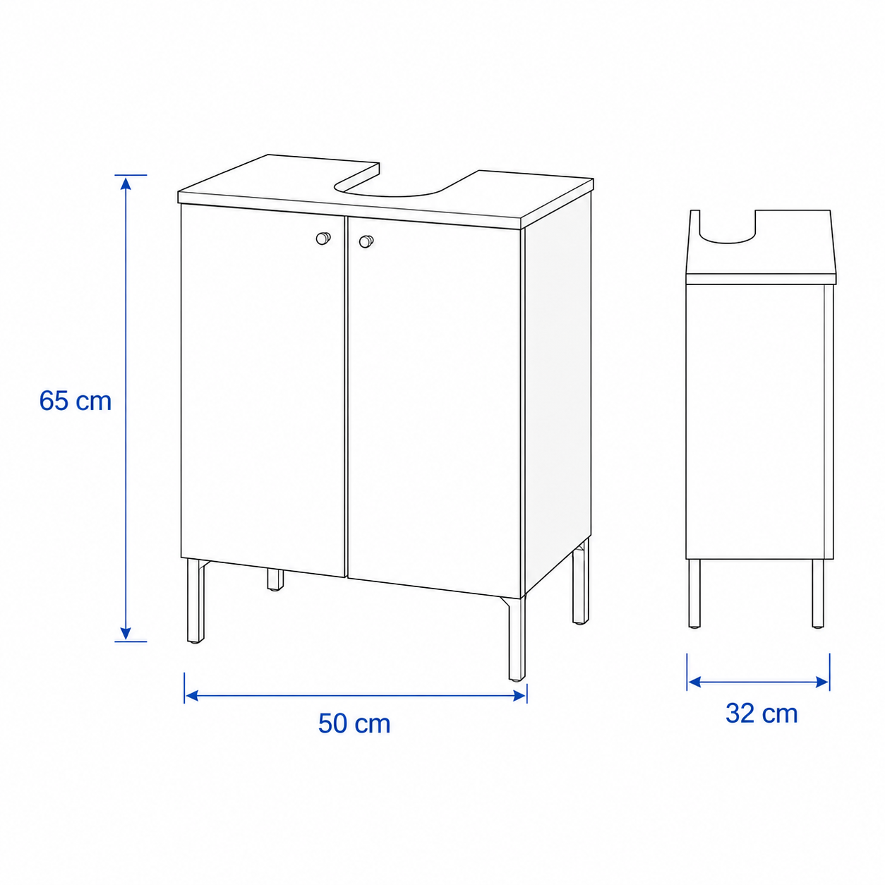NYSVIK 2-Door Basin Vanity Unit - Image 3
