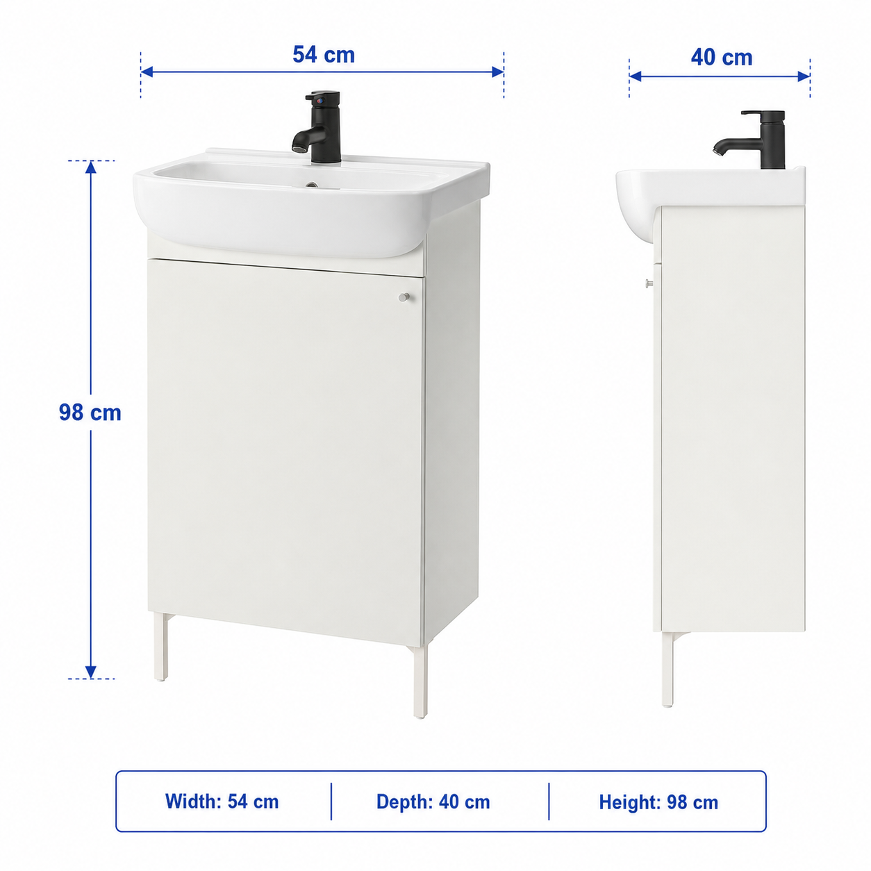 NYSVIK/BJORVIK Basin Tap Vanity Unit - Image 4