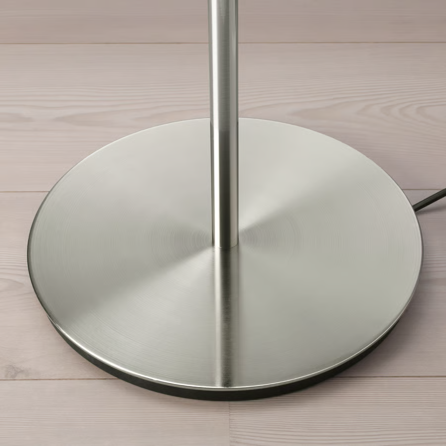RINGSTAK/SKAFTEN Tall Cylindrical Nickel-Plated Floor Lamp - Image 5