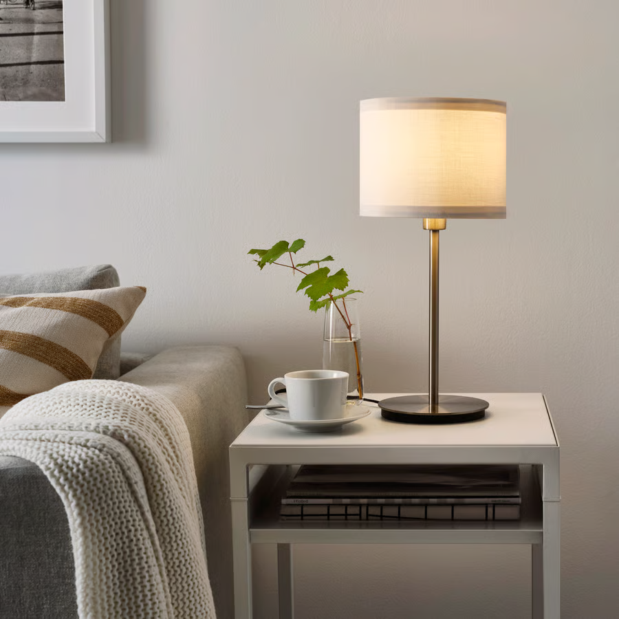 RINGSTAK/SKAFTEN Cylindrical Nickel-Plated Lamp