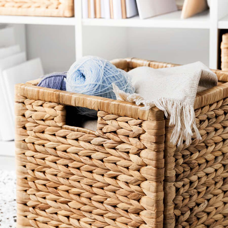 LABBVIK Handmade Water Hyacinth Storage Basket - Image 4