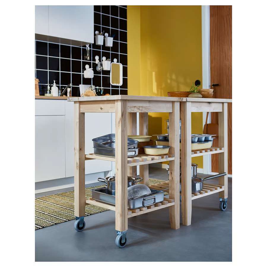 BEKVIK Solid Beech Kitchen Trolley - Image 2