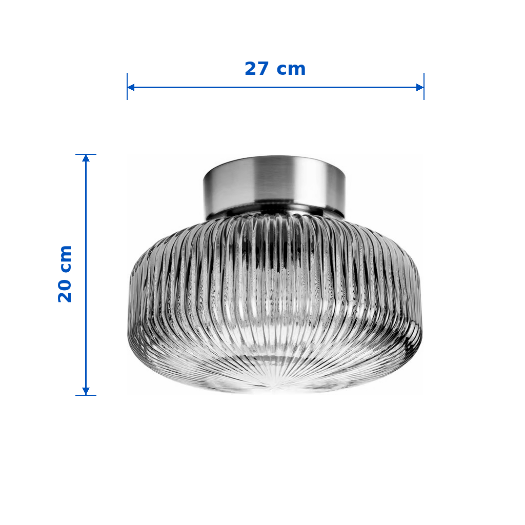 SOLVIK Ribbed Glass Ceiling Lamp - Image 3