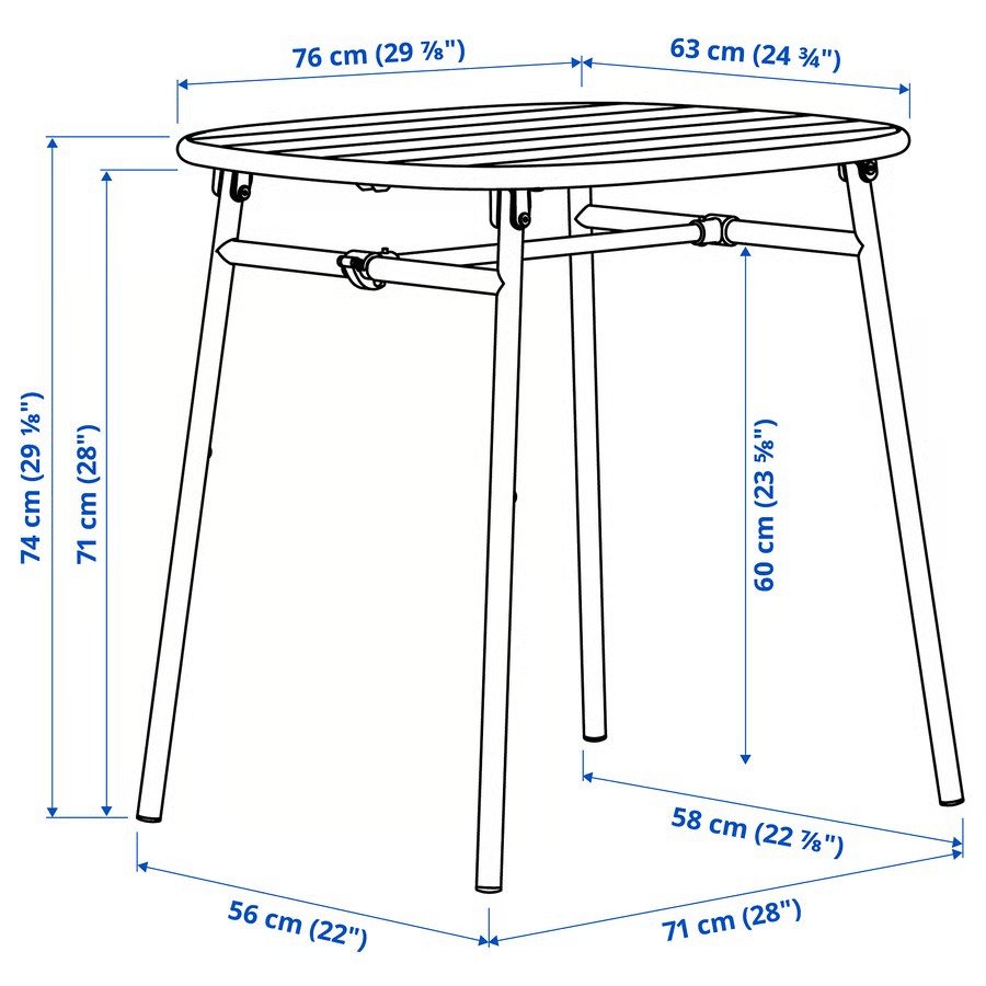 DUVSKER Outdoor Patio Table with 2 Chairs Set - Image 6