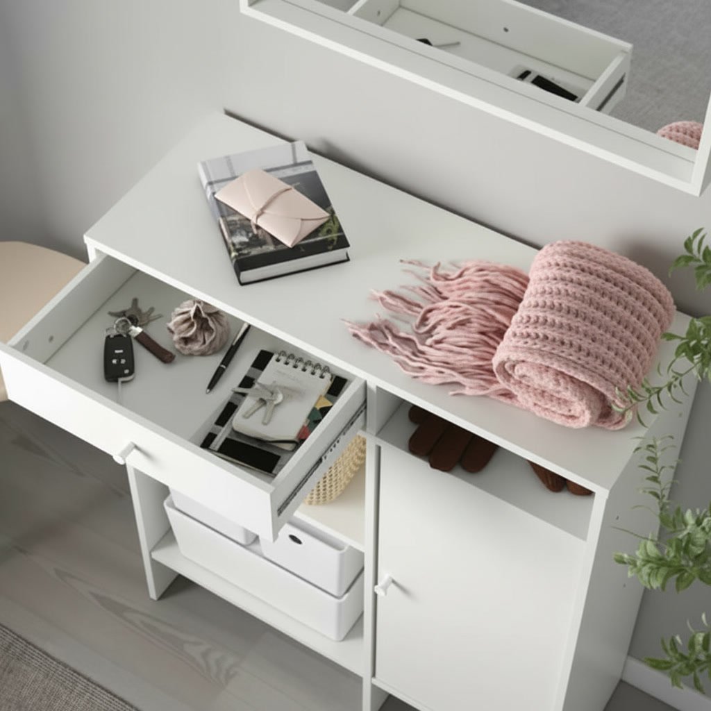 BAGVIK 2 Shelf Drawer Door Storage Cabinet - Image 3