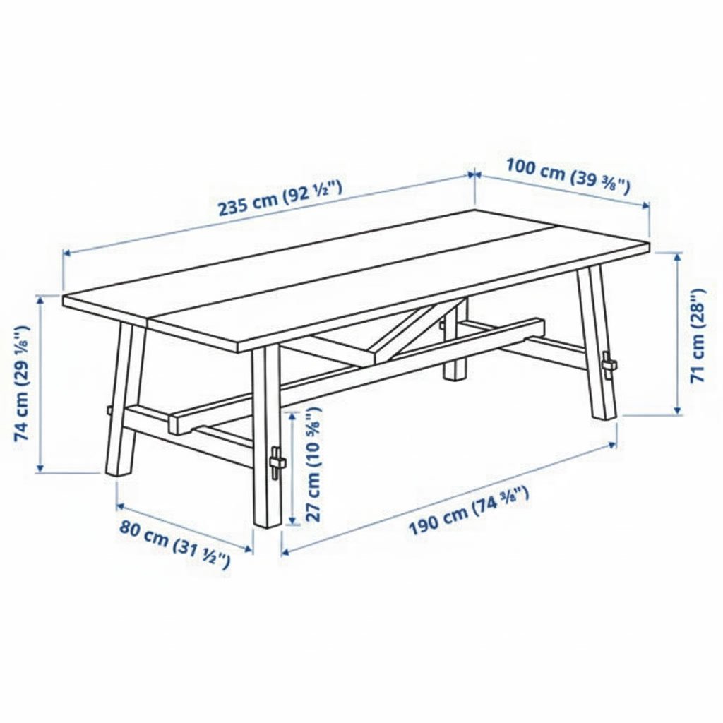OAKVIK Solid Wood Dining Table - Image 4