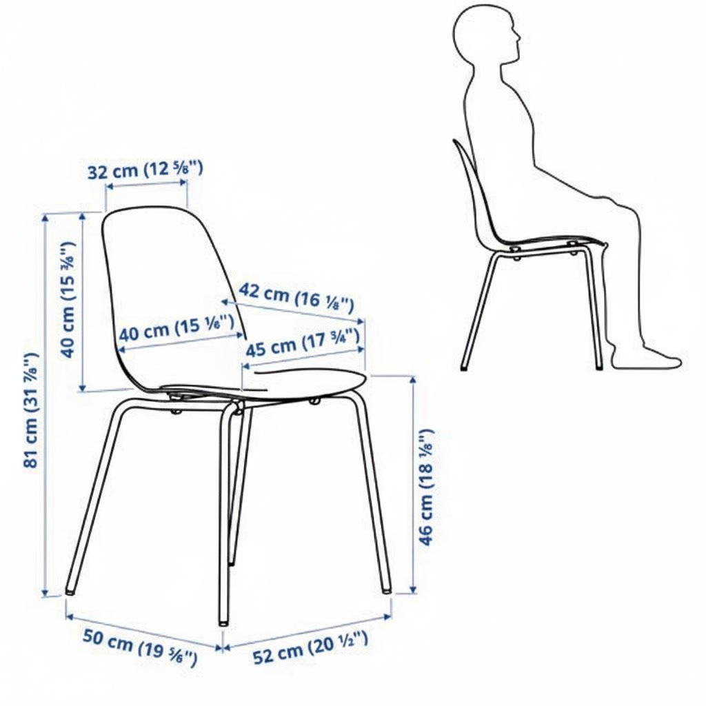 SKALVIK Dining Chair with Metal Frame - Image 3