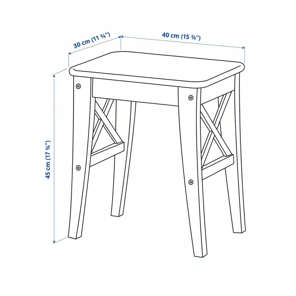 Rosvik Square Wooden Stool - Image 3