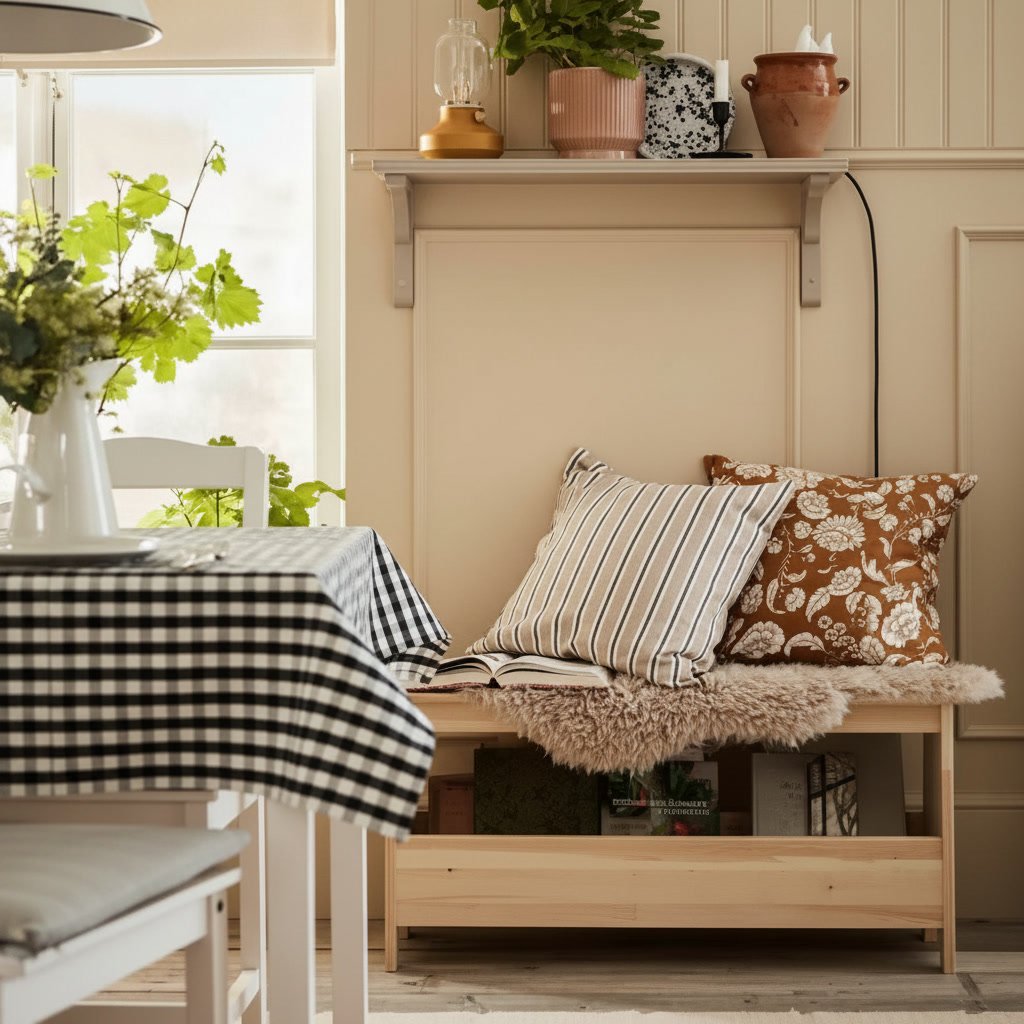 PERJOVIK Rectangular Pine Storage Bench - Image 2