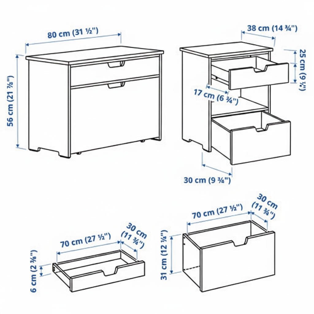 KALLSOVIK Two-Drawer Storage Bench - Image 5