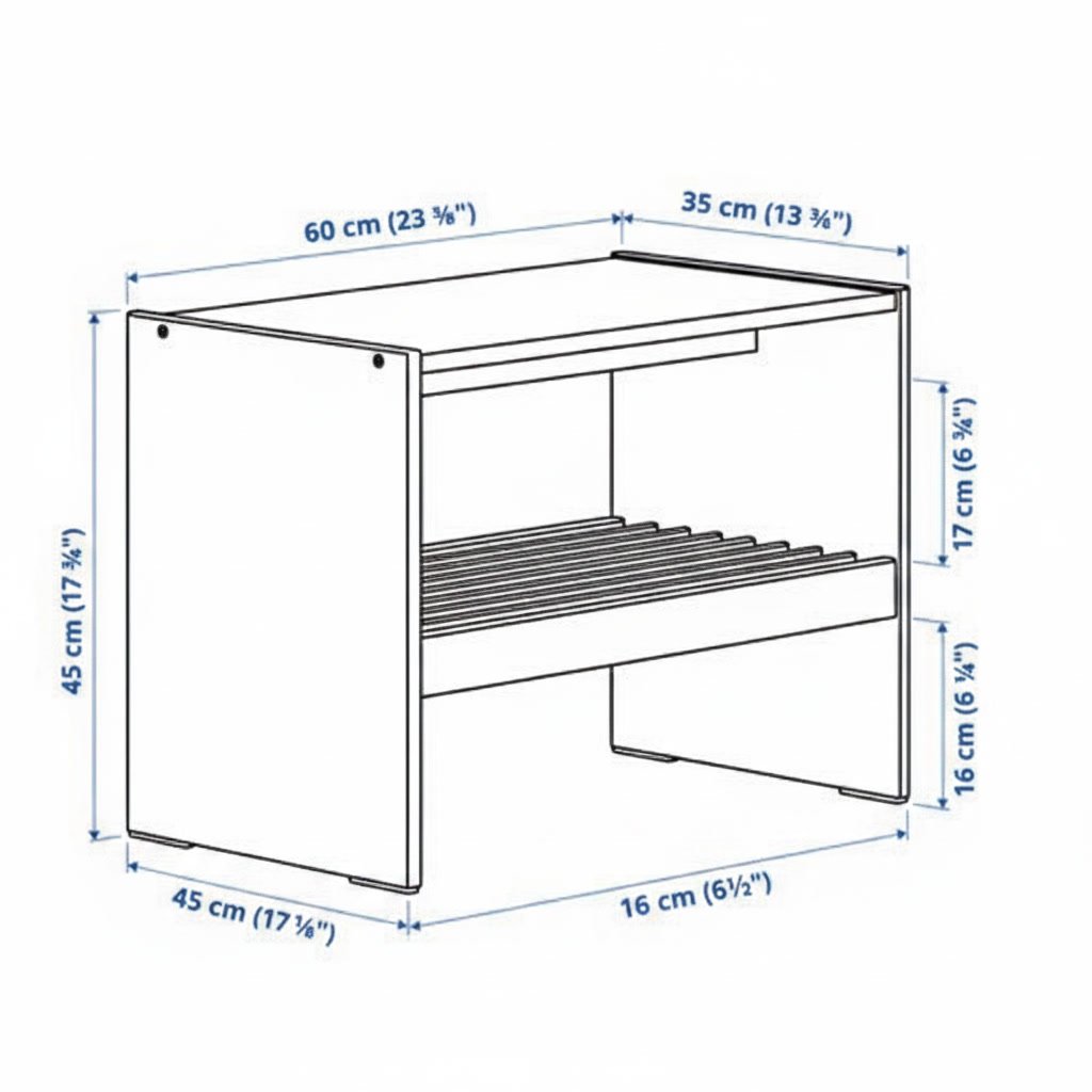 RAGGVIK Rectangular Shoe Storage Bench - Image 3