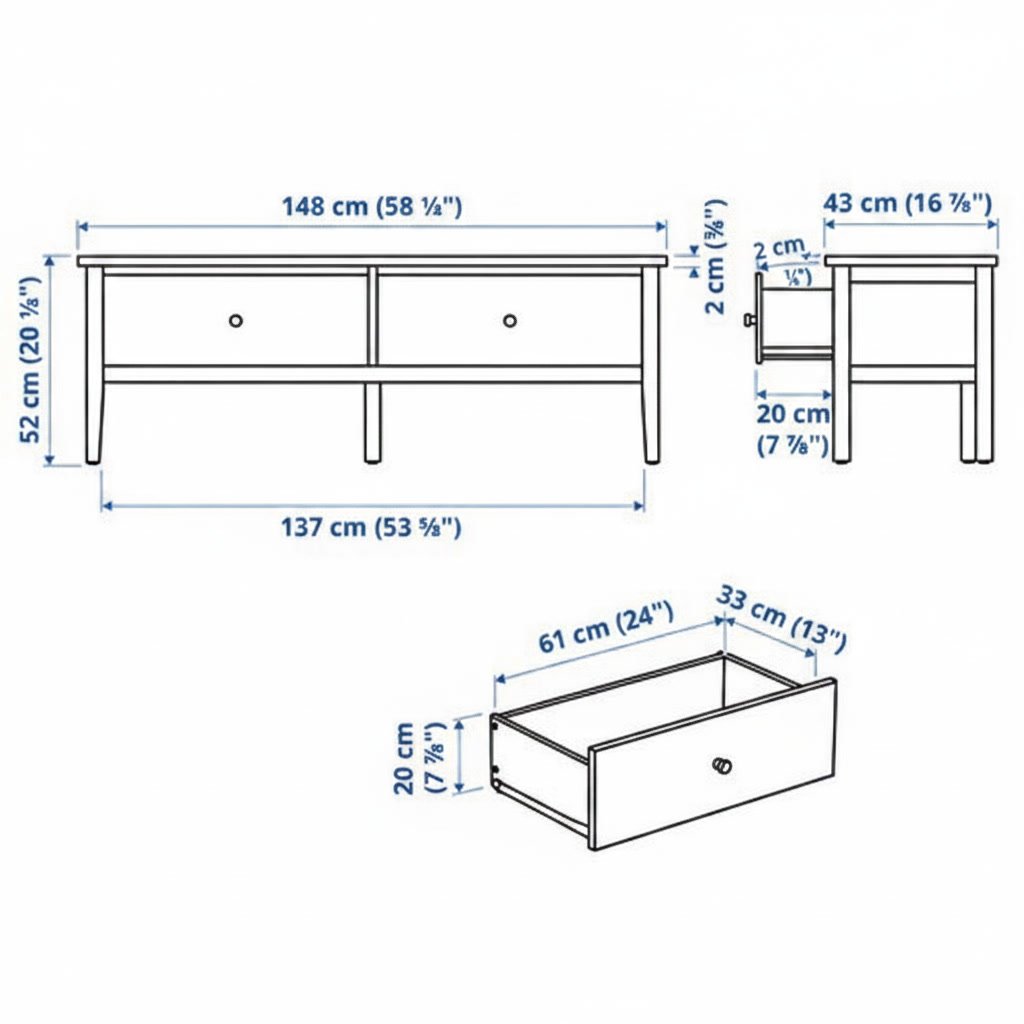 VALDORA 2-Drawers Rectangular Bench - Image 9