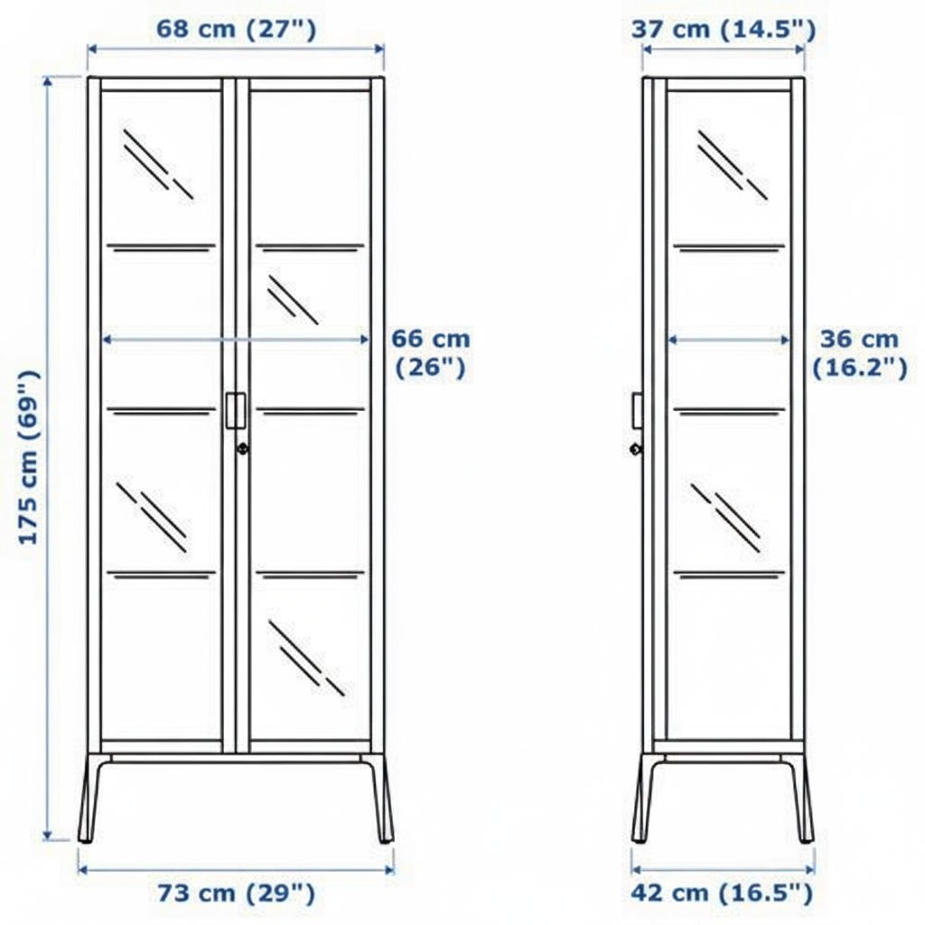 MILVIK Tall Glass Display Cabinet - Image 12