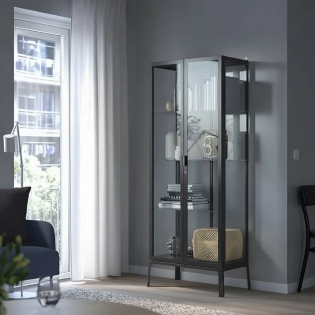 MILVIK Tall Glass Display Cabinet - Image 7