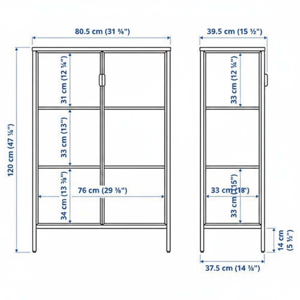 RUDVIK Double Door Glass Display Cabinet - Image 5