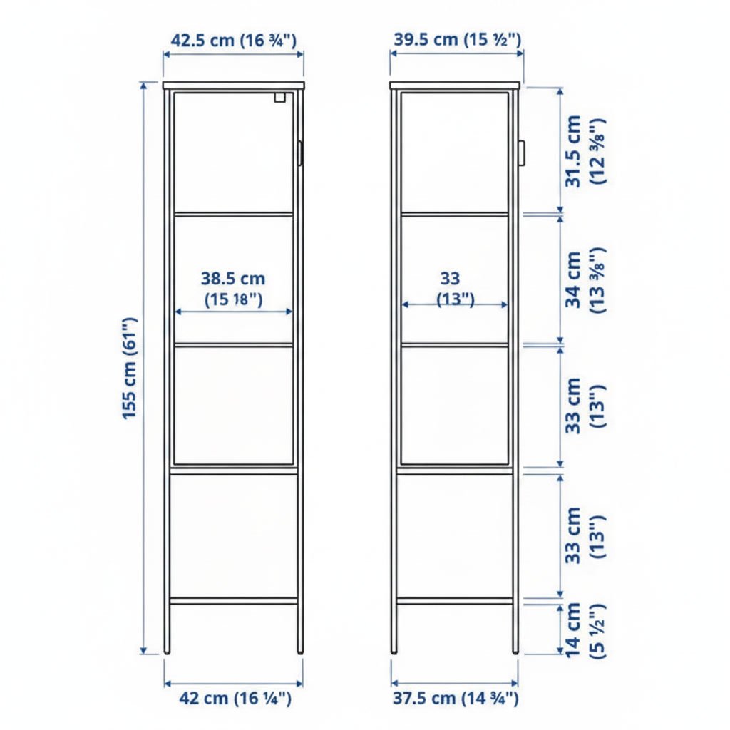 RUDVIK Single Door Glass Display Cabinet - Image 9