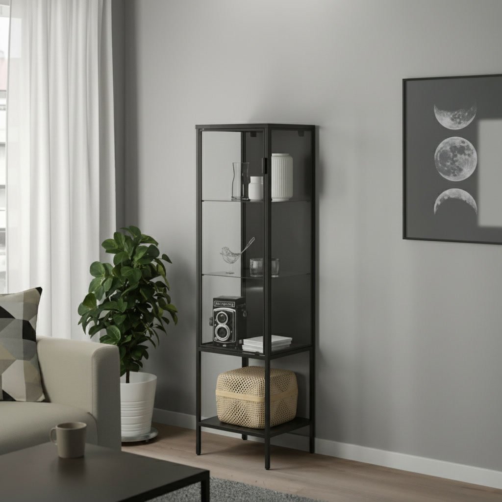 RUDVIK Single Door Glass Display Cabinet - Image 6