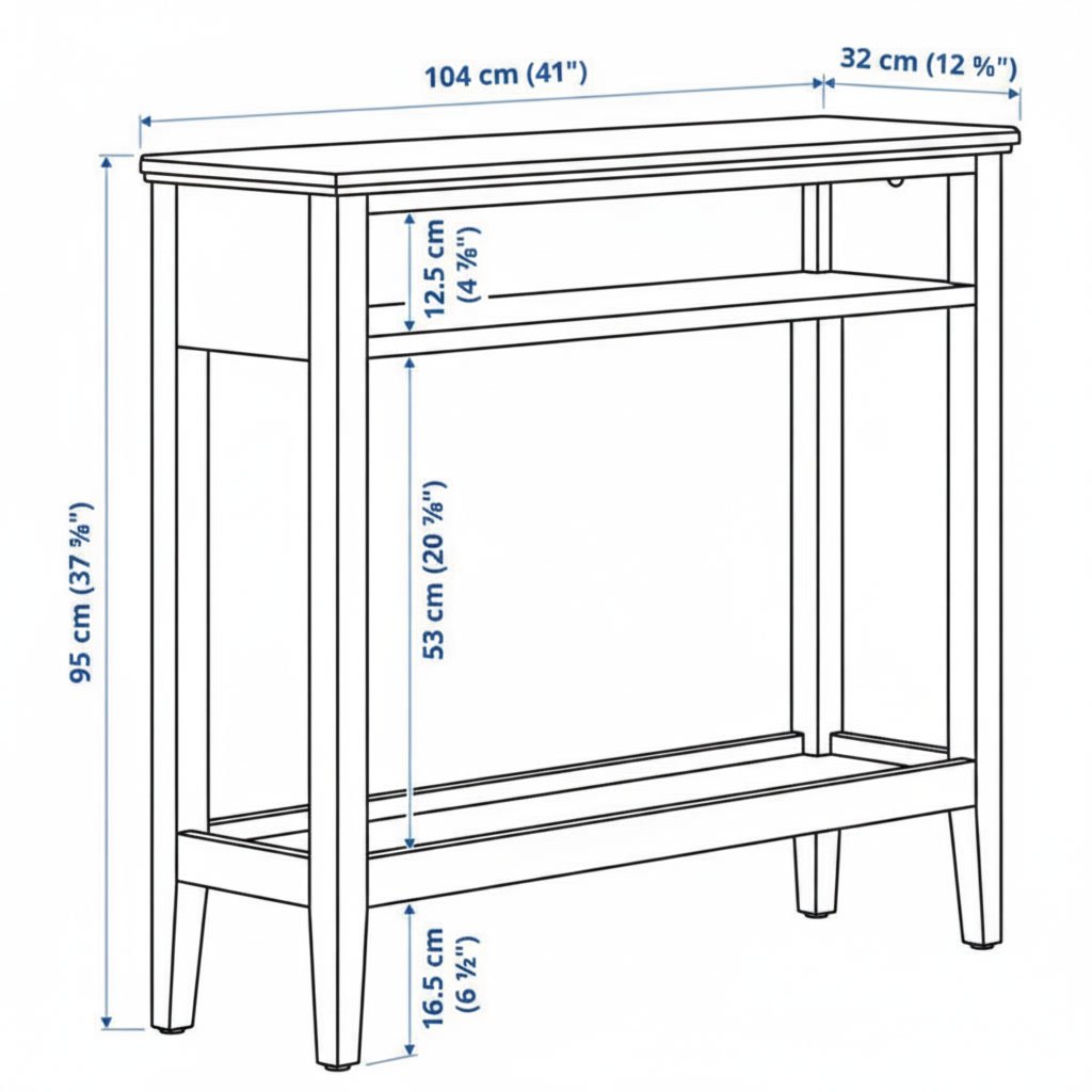 IDAVIK Rectangular Console Table - Image 4