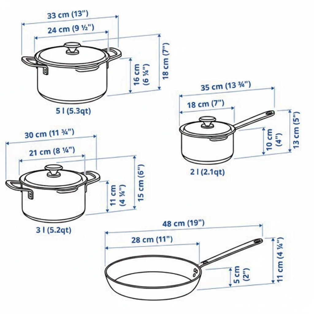 HEMVIK 7-Piece Stainless Steel Cookware Set - Image 4
