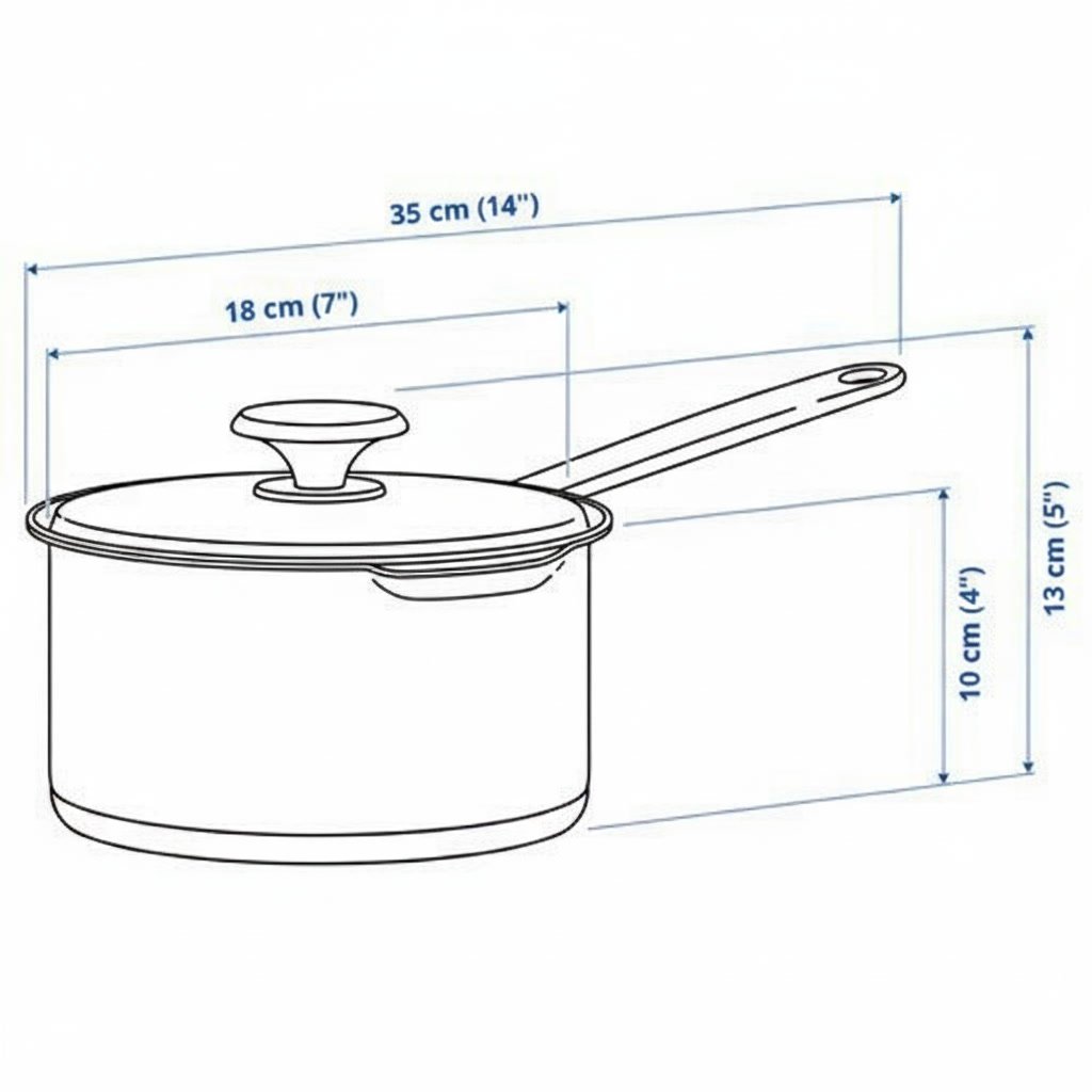 HEMVIK Stainless Steel Saucepan with Glass Lid 2L - Image 6