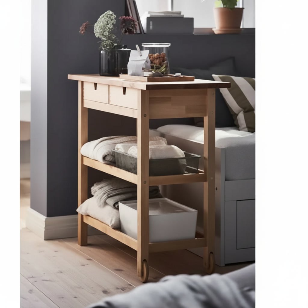 FORVIK Two-Drawer Rolling Kitchen Trolley - Image 2