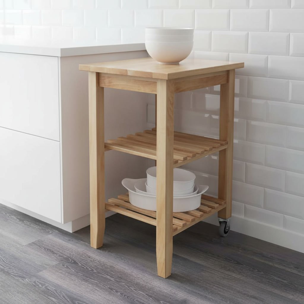 BEKVIK Solid Beech Kitchen Trolley - Image 3