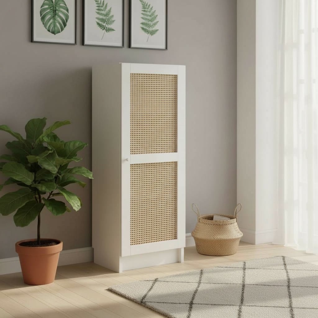 BRIXTON / HOGAVIK Rattan Door Bookcase 40x30x106 - Image 2