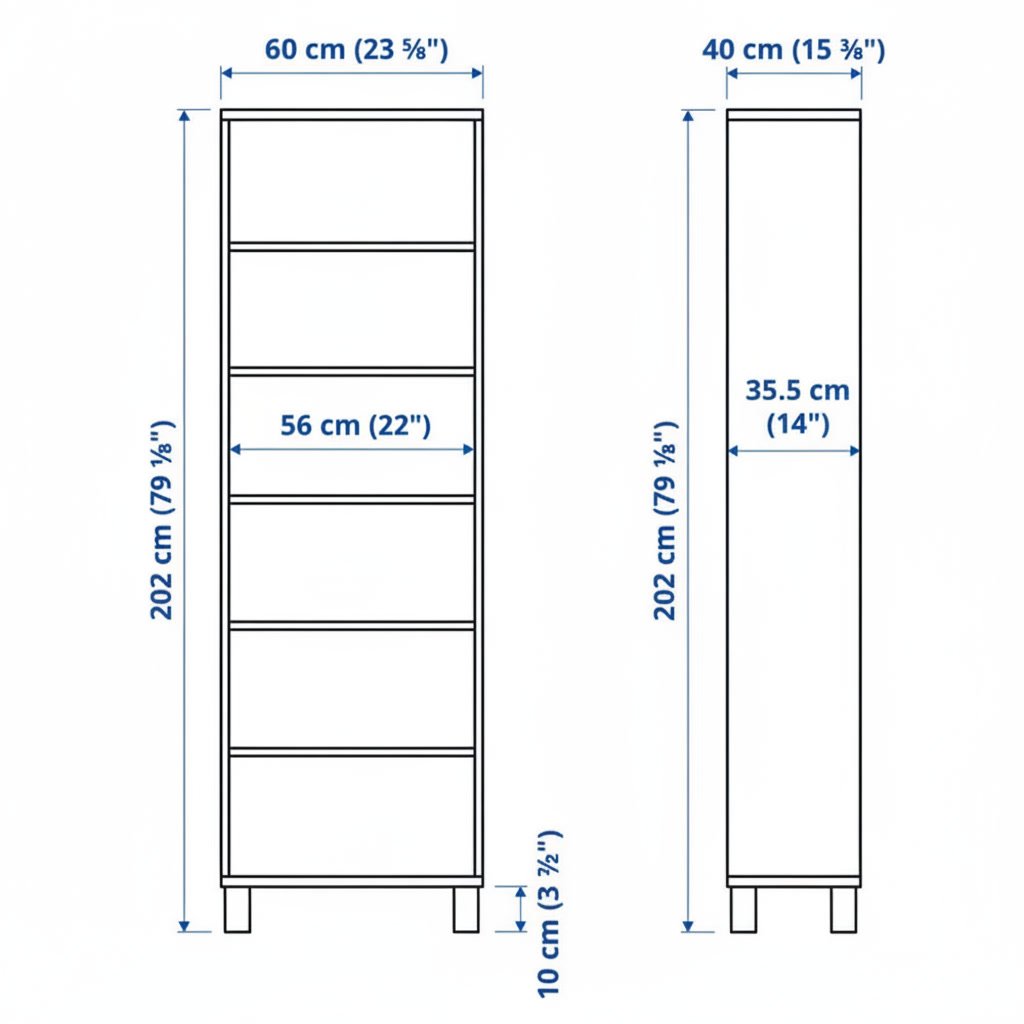 VESTARA Tall 5-Shelves Bookcase - Image 10