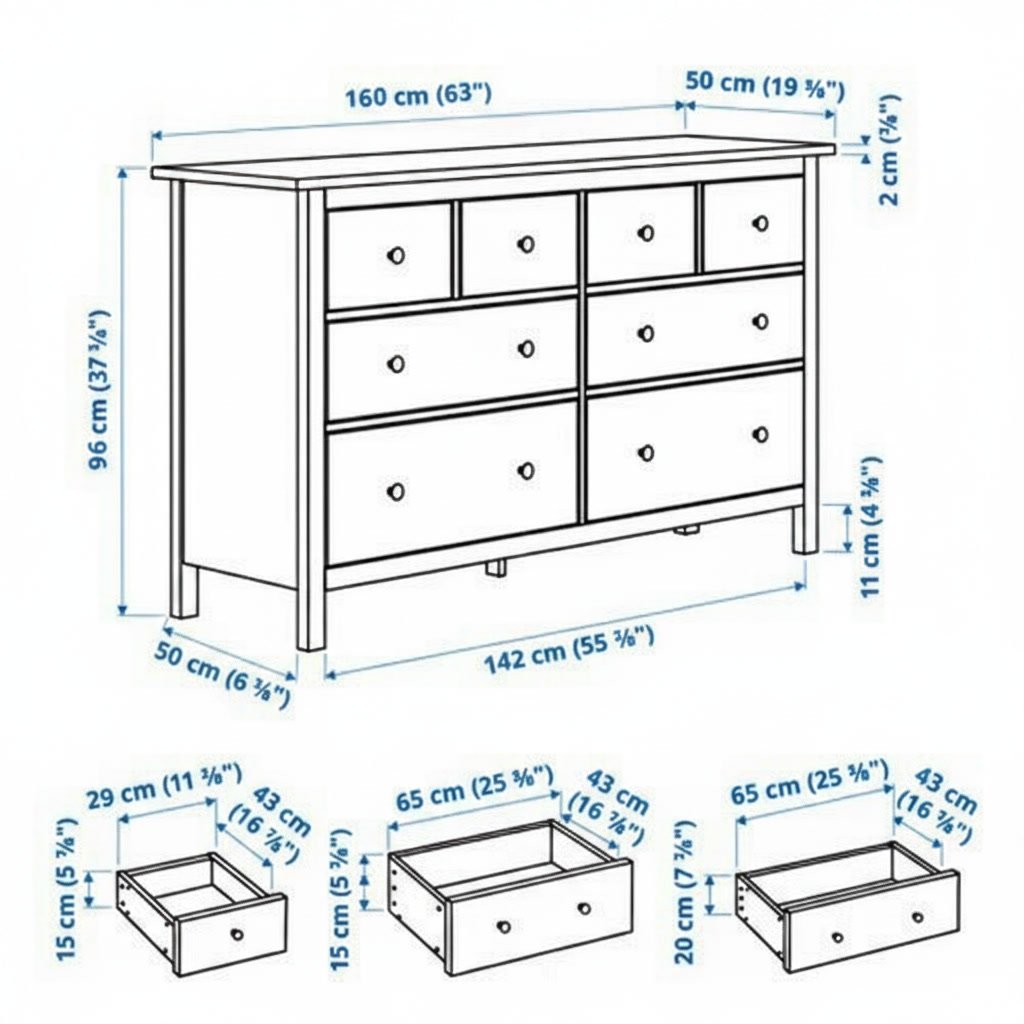HEMSKA Chest of 8 Drawers - Image 5