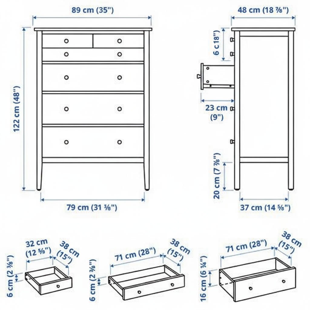 VALDORA Tapered Leg 6-Drawer Tall Chest - Image 10