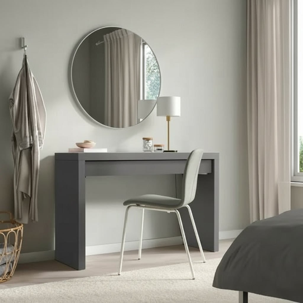 MALVIK Glass Top Vanity Desk - Image 3