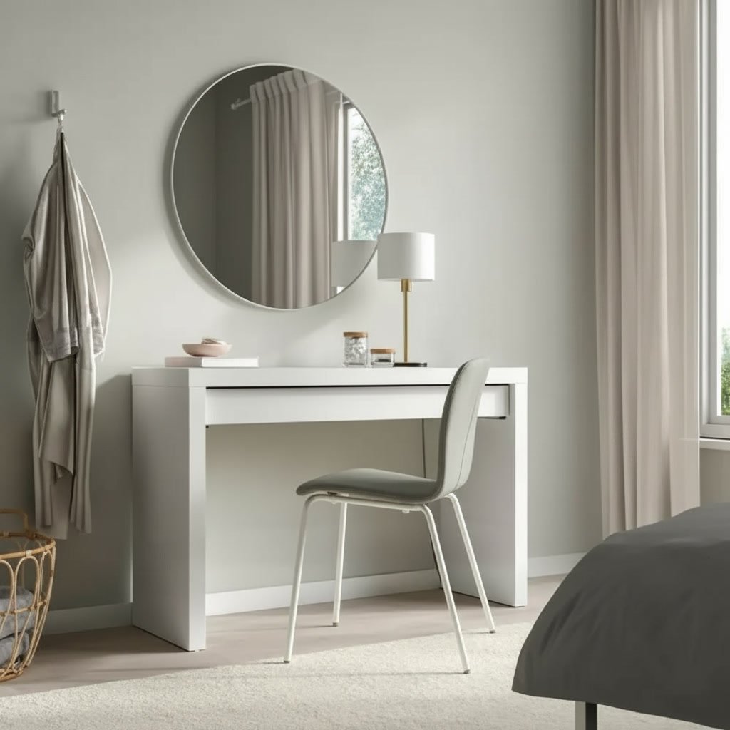 MALVIK Glass Top Vanity Desk - Image 7