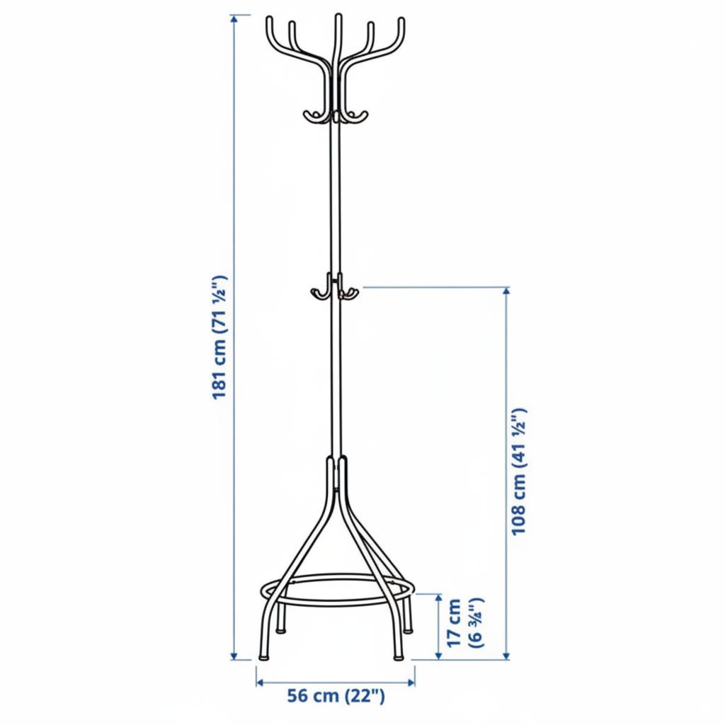 NIPVIK Tall Freestanding Coat Tree Stand - Image 5